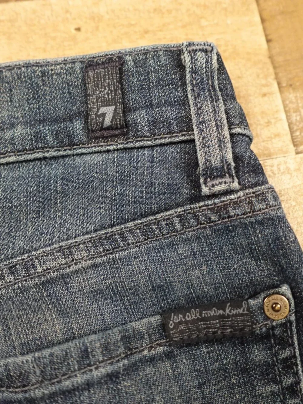 7‎ For All Mankind Slimmy Jeans Men’s 31 Dark Wash Straight Stretch Denim